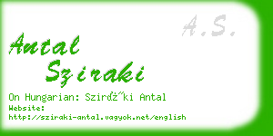 antal sziraki business card